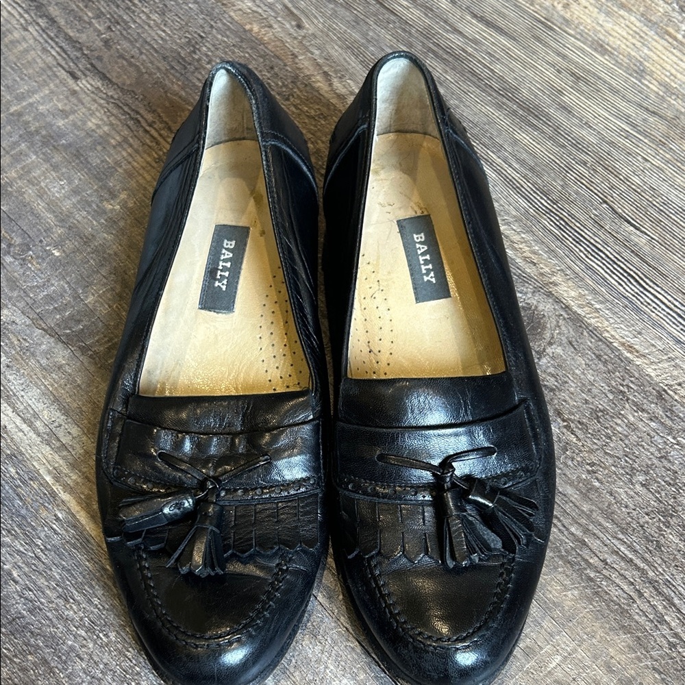 Bally Black Tassel Men's Loafers 9.5